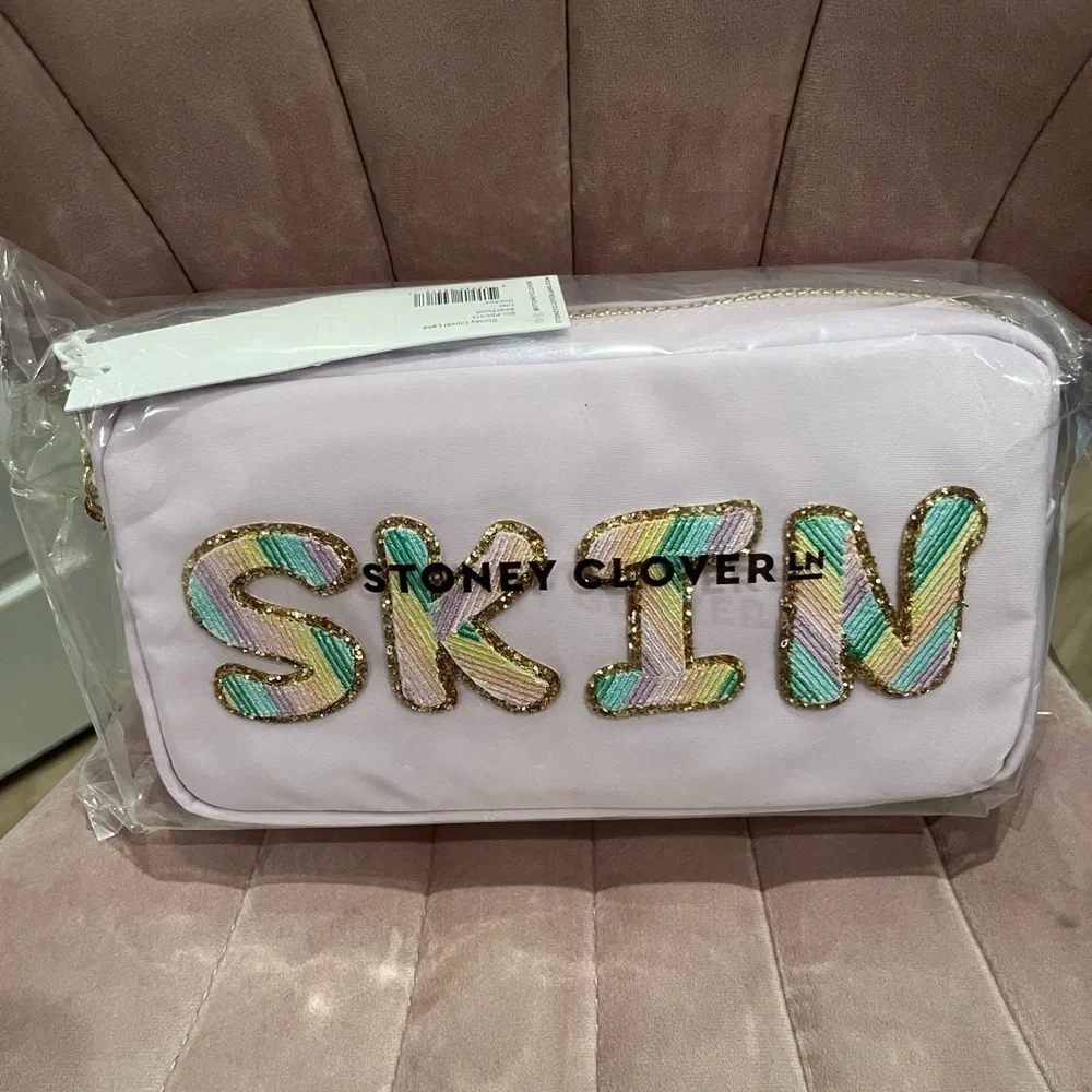 NWT Stoney Clover Lane Skin Zip Top Pouch Lilac Small